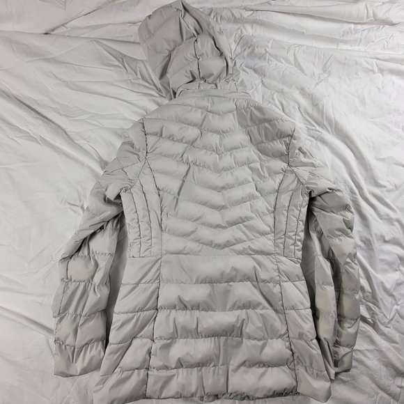 32 Degrees Heat Womens Small Silver Puffer Coat Jacket Full Zip Winter Warm - Picture 2 of 11
